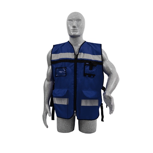 [HC120202] SURTEK CHALECO SEGURIDAD 137589 P/SUPERVISOR AZUL MARIN