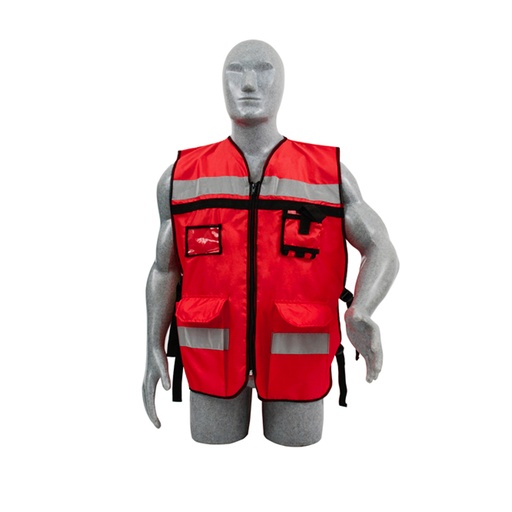 [HC120203] SURTEK CHALECO SEGURIDAD 137593 P/SUPERVISOR ROJO