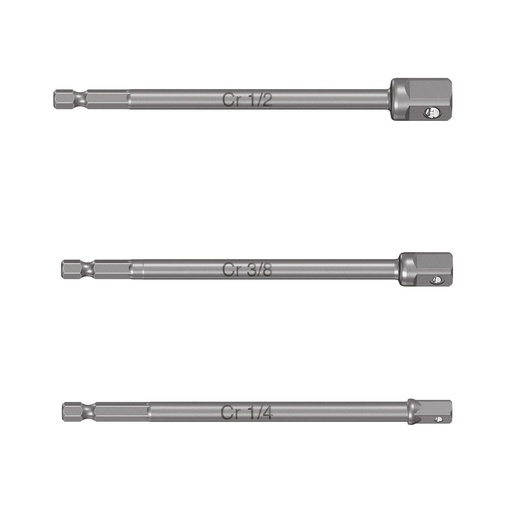 [HC120289] TRUPER JGO ADAPTADOR 3PZ 6"   P/DADOS LARGO ADA-3L