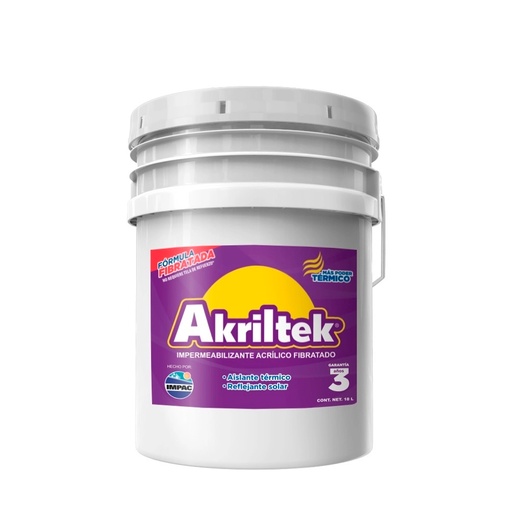[HC122306] IMPERM. AKRILTEK 3ANOS BLANCO 18L FIBRATADO