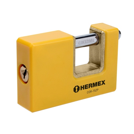 [HC13533] HERMEX CANDADO ANTIPALANCA COR-75ZP75MM ZAMAC BASICO