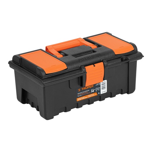[HC122060] TRUPER CAJA PLASTICA 11139 14" CON PORTAHERRAMIENTA NARANJA