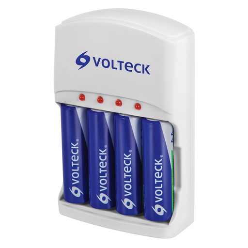 [HC122072] VOLTECK CARGADOR DE PILA 9V   ,AA,AAA C/4 PILAS AA CARE-9