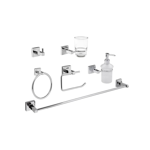 [HC125173] DICA ACCESORIOS P/BAÑO JGO    6PZ CROMO 3300