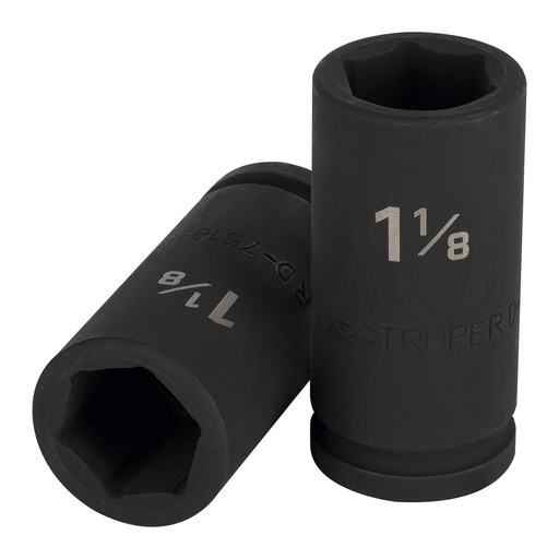 [HC21998] TRUPER DADO IMPACTO, LARGO, 6 PUNTAS, CUADRO 3/4 DE 1-1/8