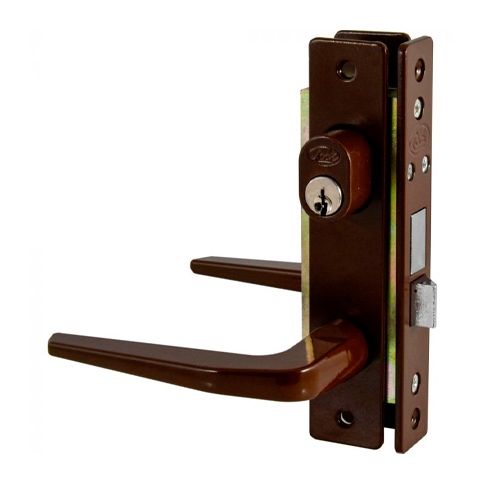 [HC126051] LOCK CERRADURA P/PUERTA ALUM  CAFÉ EURO BASIC FUNC DOB 18CL