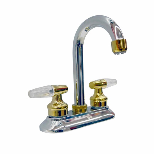 [HC125617] AQUAFLOW MEZCLADORA AQF-1801 P/LAVABO CROMO/ORO CRYSTAL