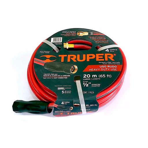 [HC21115] TRUPER MANGUERA 4CAPAS MAN20X1/2X20MT 1/2" SUPER REFORZ