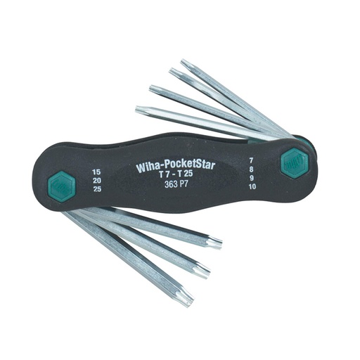 [HC126248] WIHA JGO LLAVE TORX 36396 T7 A T25 7PZ T NAVAJA ESTUCHE PLAS