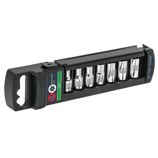 [HC21029] TRUPER JGO 7 DADOS PUNTA TORX 1/4 HEMBRA JDTH-1/4X7
