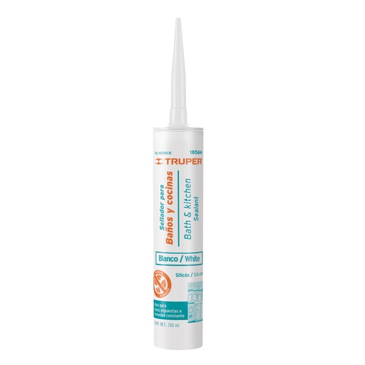 [HC21265] TRUPER SILICON 100 PARA BAÑOS Y COCINA BLANCO SIL-100BCB