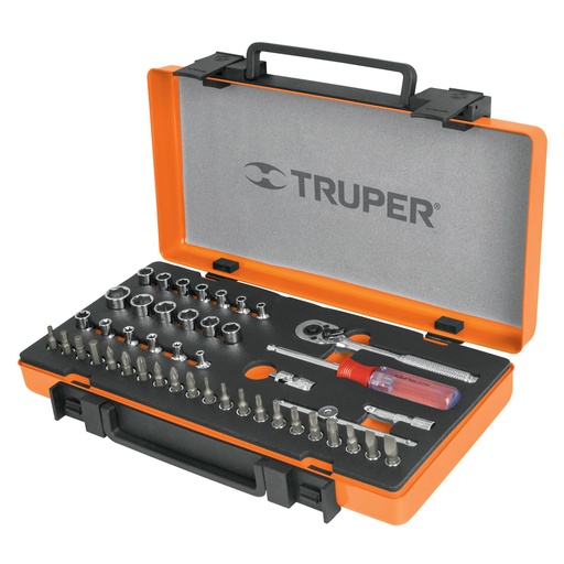 [HC13942] TRUPER JUEGO DE DADOS 45 PZAS CUADRO1/4 JD-1/4X45P