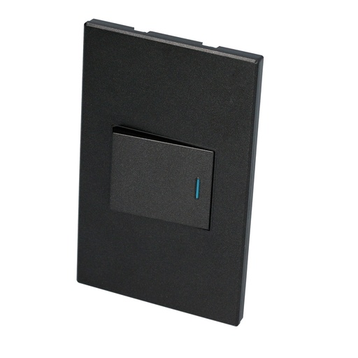 [HC128063] SURTEK PLACA P621N  1APAGADORESCALERA NEGRO PREMIUM 1/2