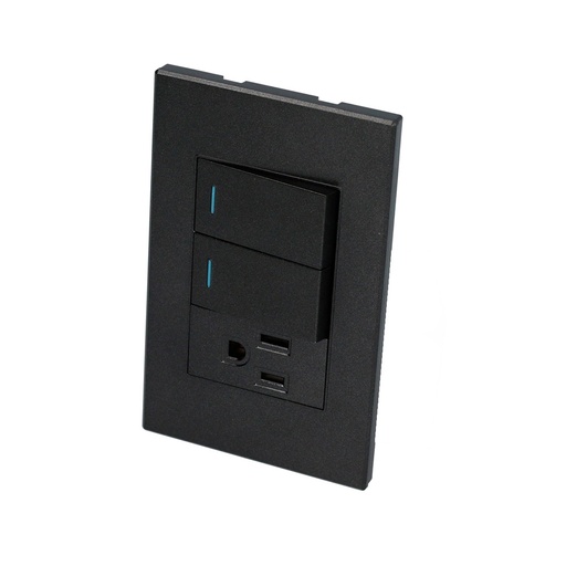 [HC128073] SURTEK PLACA P626N  2APAGADOR1CONT NEGRO PREMIUM 1/3