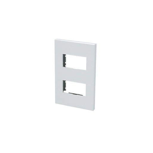 [HC128523] SURTEK PLACA P602B  2MODULOS1/3 BLANCO PREMIUM