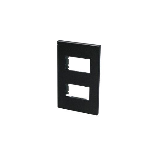[HC128524] SURTEK PLACA P602N  2MODULOS1/3 NEGRO PREMIUM
