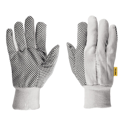 [HC126913] PRETUL GUANTES ALGODÓN        POLIESTER BCO UNIT PUNTO PVC