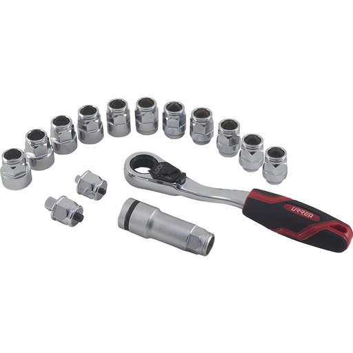 [HC128662] URREA JGO DADOS Y ACCESORIOS 5401GT1/2" 15PZ  GO-THR