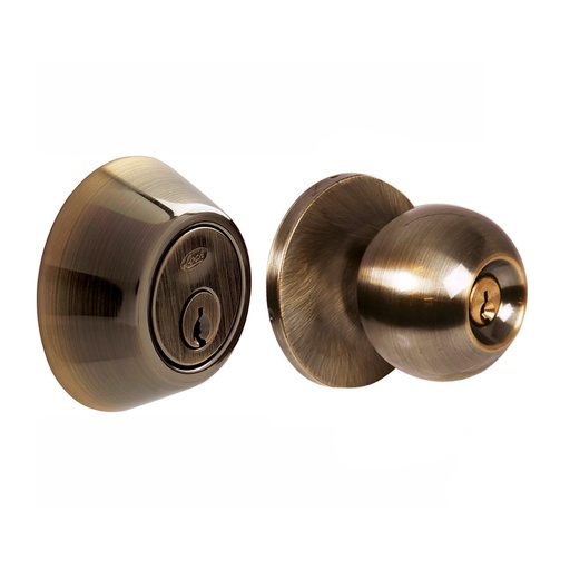 [H010584] LOCK COMBO POMO BOLA FUNCION SENCILLA LATON ANTIGUO  13CB