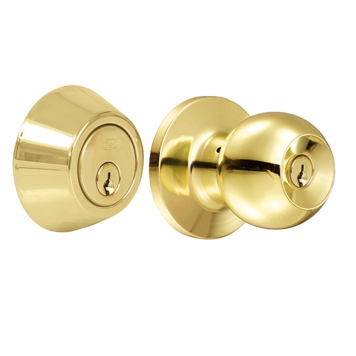 [HC111689] LOCK COMBO POMO BOLA FUNCION SENCILLA LATON BRILLANTE  15CB