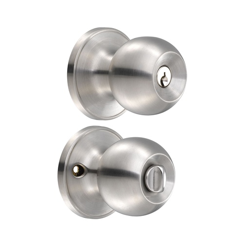 [HC111663] LOCK CERRADURA POMO ENTRADA   AC INOX BOLA 12PO