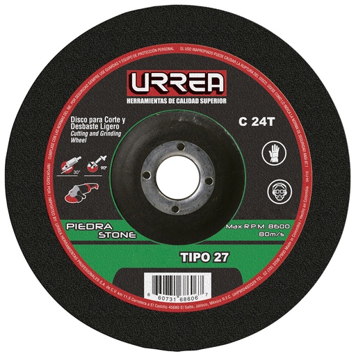 [HC131493] URREA DISCO ABRAS U419 9"X1/8"  TPO27 P/PIEDRA USO MEGA PESA