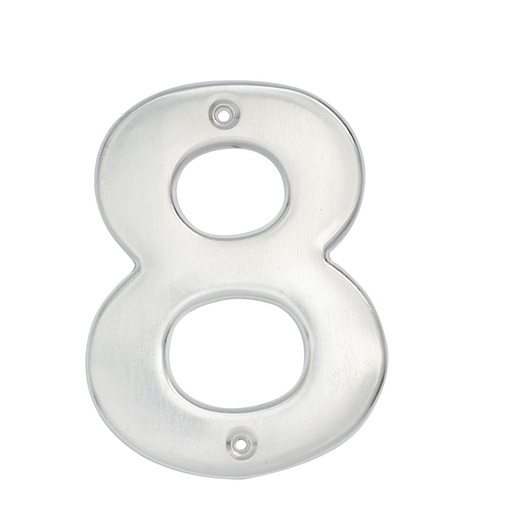 [HC135618] LOCK NUMERO 8 BOLD 4" L608C  CROMO SATINADO