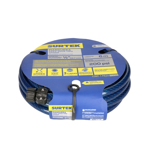 [HC135910] SURTEK MANGUERA SPIDER M12S6  1/2" 6MT CONECTOR PLAST