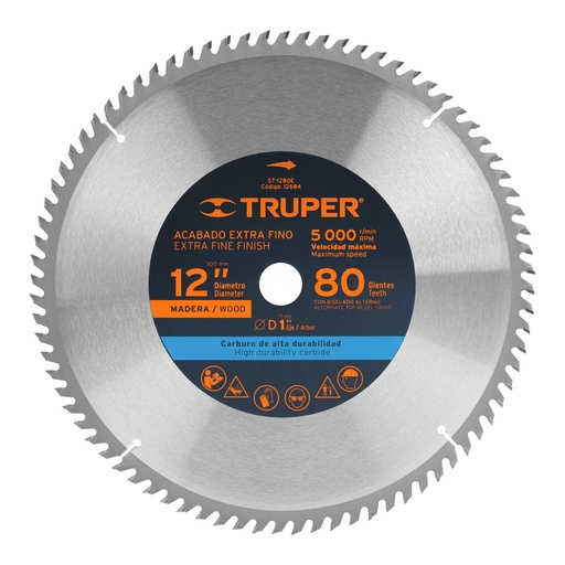 [HC129083] TRUPER DISCO SIERRA CIRCULAR  12" 80DTESX1" ST-1280E