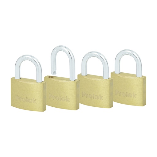 [HC99603] PROLOK JGO 4 CANDADOS 12CAP   40MM LATON GANCHO CORTO