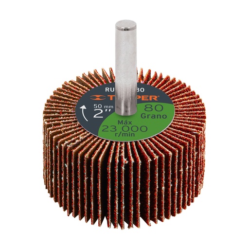 [HC135919] TRUPER RUEDA FLAP RUFLA-280 2" G-80OXIDO DE ALUMINIO