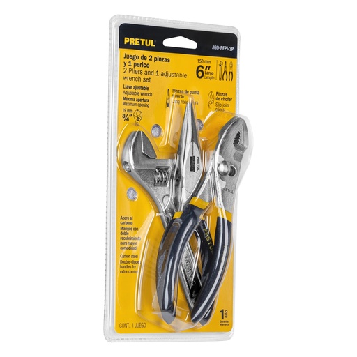 [HC10362] PRETUL JGO PINZAS JGO-PEPI-3P 3PZ1PERICO 2PINZAS