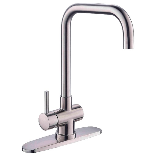 [HC143434] URREA MONOMANDO P/FREGADERO   ACERO INOX SENCILLO C/CUBIERTA