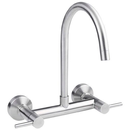 [HC143438] URREA MEZCLADORA P/FREGADERO  8" AC INOX A MURO CPO EXT 9336