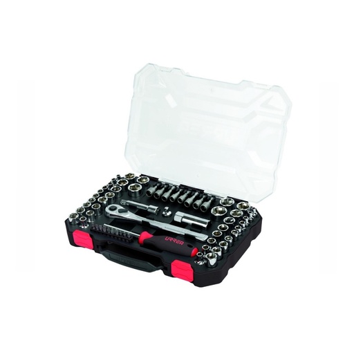 [HC137299] URREA JGO DADOS Y ACCESORIOS  63PZ COMBINADOS 1/4 Y 3/8"