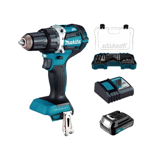 [HC140385] MAKITA COMBO ROTOM ATORN      DHP485SYX6 18V BAT+CARG+75ACC