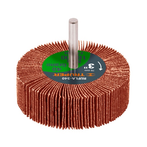 [H012213] TRUPER RUEDA FLAP 3" GRANO 40