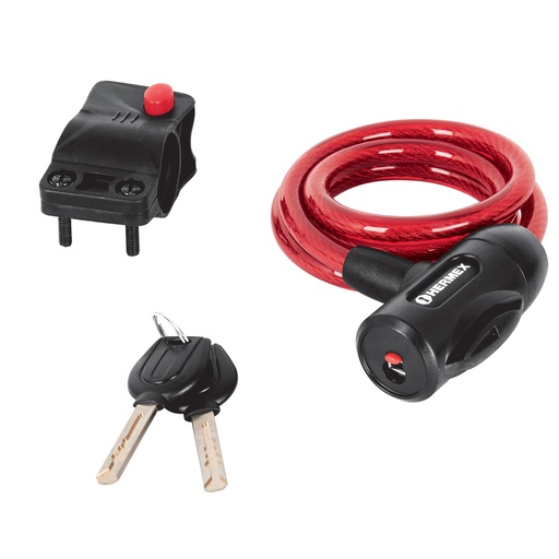 [HC13368] HERMEX CANDADO PARA BICICLETA CON LLAVE, 10 X 1000 MM