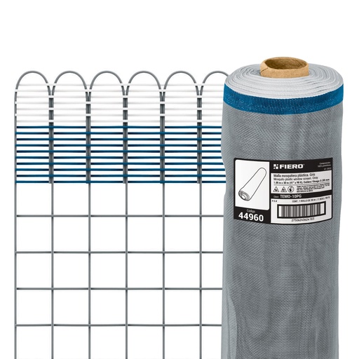[HC121808] FIERO MALLA MOSQUITERA        PLASTICA 1.05X30M GRIS TEMO-10