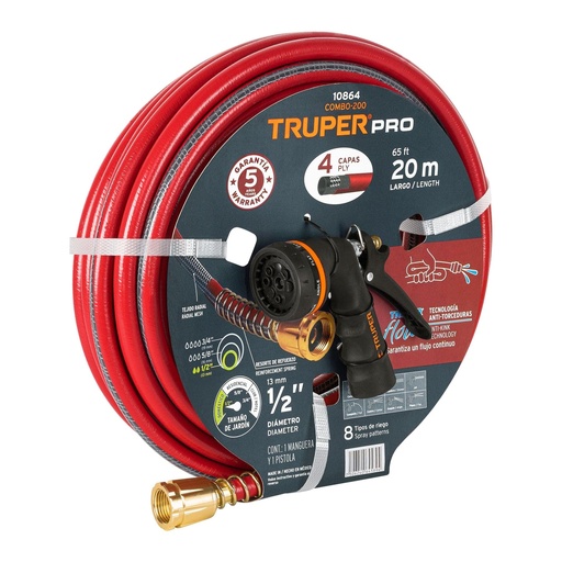 [HC129516] TRUPER COMBO MANGUERA MAN-20X1/2X YPISTOLA PR-208 20M