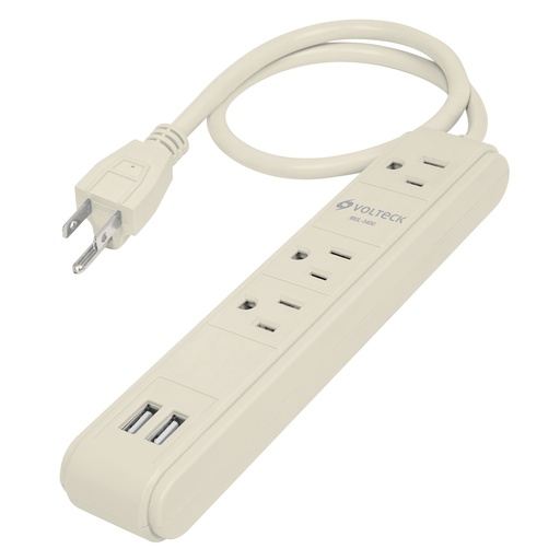 [HC129968] VOLTECK MULTI SUPRESOR D/PICOS300 JOULES 2PTS USB 3 ENTRADAS