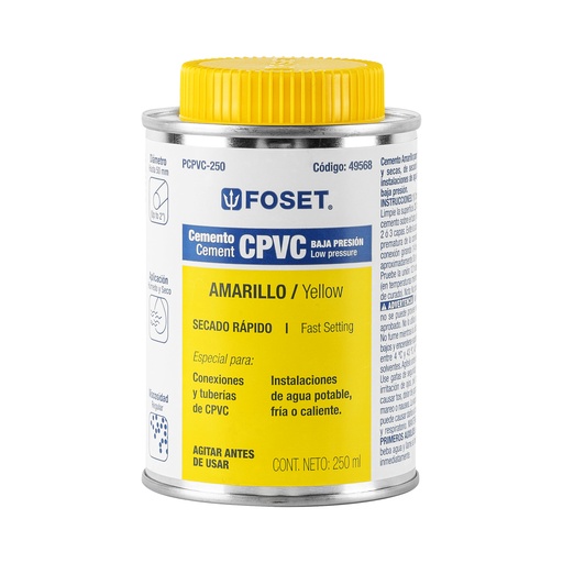[HC14256] FOSET PEGAMENTO P/CPVC LATA   250ML PCPVC-250