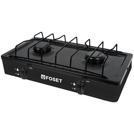 [HC14246] FOSET PARRILLA P/GAS 2QUEMAD  NEGRO PAGA-2N