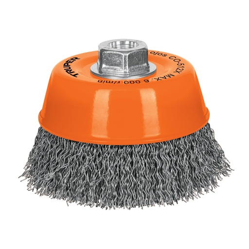 [HC20859] TRUPER CARDA DE COPA, ALAMBRE ONDULADO GRUESO, 5X5/8 PARA ES