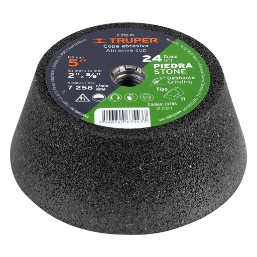 [HC103003] TRUPER COPA DESBASTE 5" 13786 TRUPERG-24 P/PIEDRA