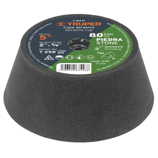 [HC103004] TRUPER COPA DESBASTE 5" 13789 TRUPERG-36 P/PIEDRA