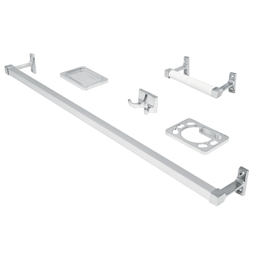 [HC22858] FOSET BASIC JUEGO ACCESORIOS  P/BAÑO METALICO 5 PIEZAS A-900