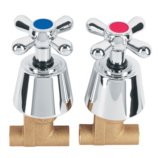 [HC22894] FOSET AQE-661 JUEGO 2 LLAVES DE EMPOTRAR  SOLDABLE TIPO CRUC