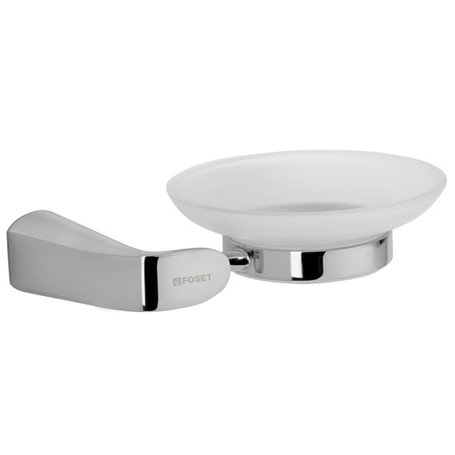 [HC23104] FOSET RIA-74 JABONERA CON PLATO DE VIDRIO  CROMADO  LÍNEA