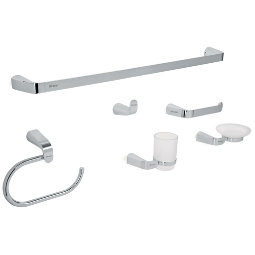 [HC21251] FOSET RIA-7000 JUEGO DE ACCESORIOS PARA BAÑO  CROMADO  6 PIE